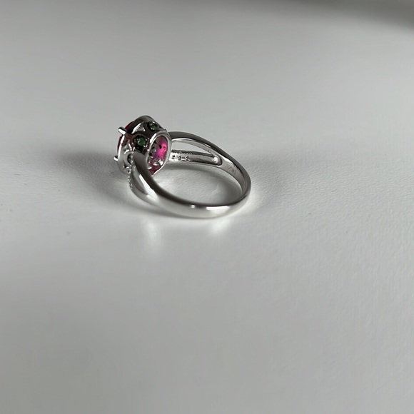 Lab Created Ruby & Emerald Ring Size 9 - Picture 8 of 10